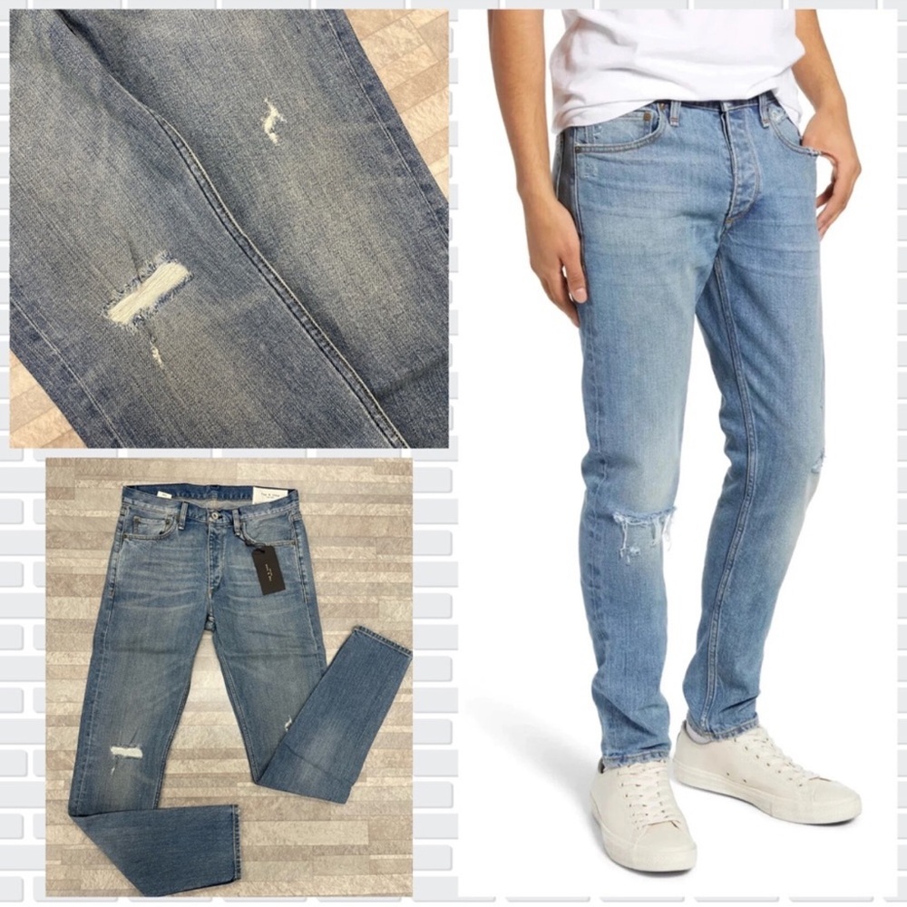 Rag & Bone Fit 1 Extra Slim Jean In Fire Island With Holes
